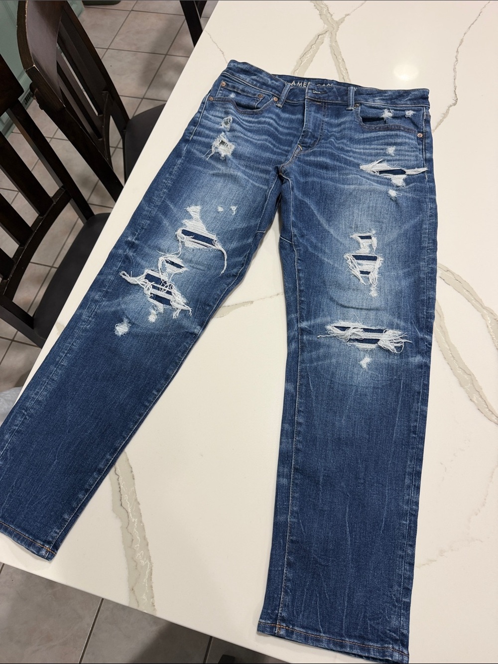 Men's American Eagle Distressed Blue Denim Jeans